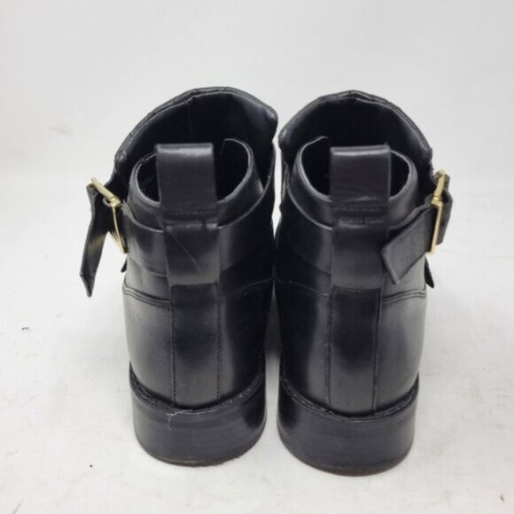 Zara | Quilted Leather Moto Buckle Ankle Boots Black - Picture 5 of 11